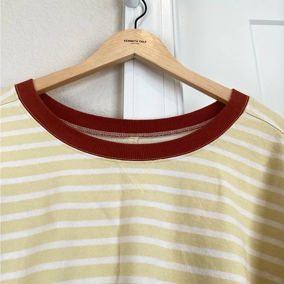 Anthropologie Niki Bubble Sweatshirt Pilcro NEW XL Yellow Stripe - Picture 3 of 11